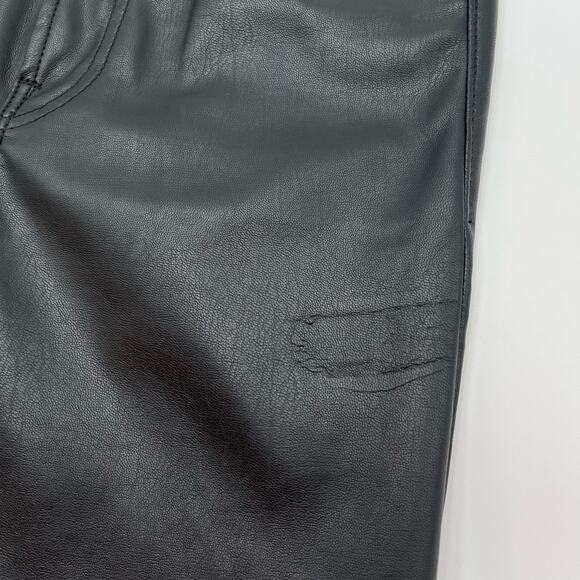 MOTHER | High Waisted Rider Ankle Black Faux Leather Jeans Wax On Wax Off 24 - Picture 12 of 16